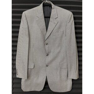 Jack Victor Cashmere Black White Houndstooth Blazer Suit Jacket Riley's Size 42L